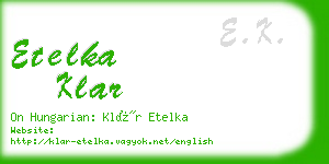etelka klar business card